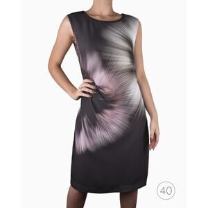 Elie Tahari Gray Tie Dye Sleeveless Twist Front Mini Dress Women's Size 2